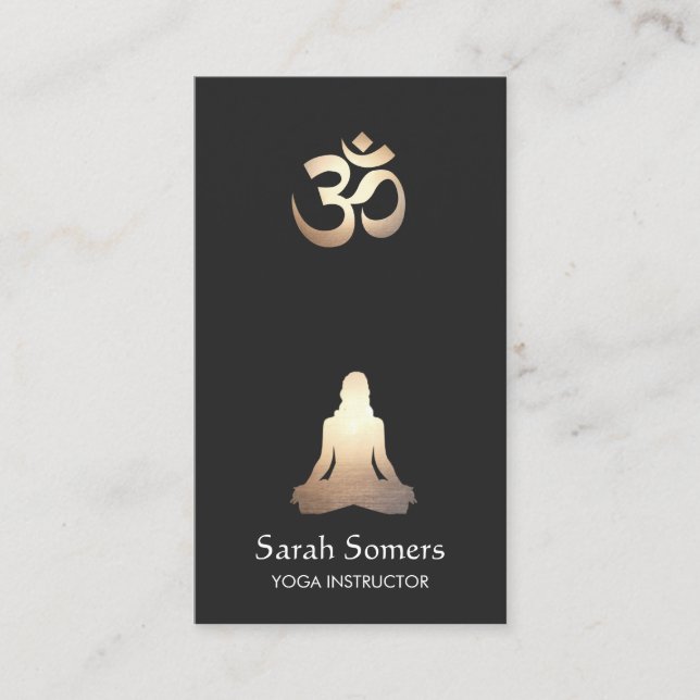 Tarjeta De Visita Símbolo Om de meditación de yoga (Anverso)