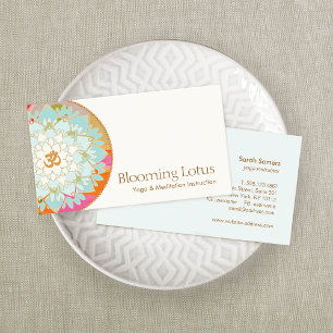 Tarjeta De Visita Símbolo Om Lotus Mandala Yoga & Meditation