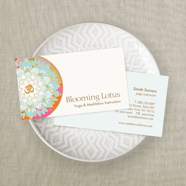 Tarjeta De Visita Símbolo Om Lotus Mandala Yoga & Meditation (Subido por el creador)