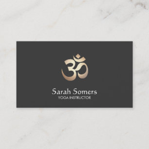 Tarjeta De Visita Símbolo Om Yoga y Meditación Elegante