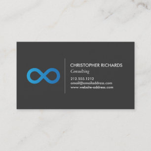 Tarjeta De Visita Símbolo profesional del infinito en azul