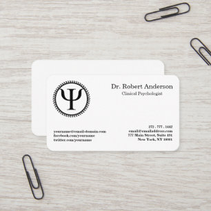 Tarjeta De Visita Símbolo Psi de Psicología Psicólogo Clínico