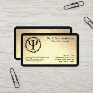 Tarjeta De Visita Símbolo Psi de Psicología Psicólogo Clínico 