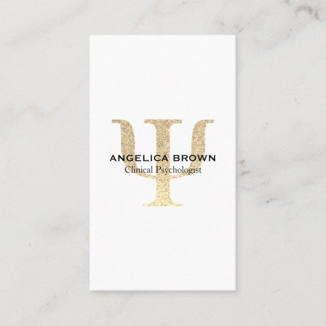 Tarjeta De Visita Símbolo Psi del psicólogo Faux Purpurina (Anverso)