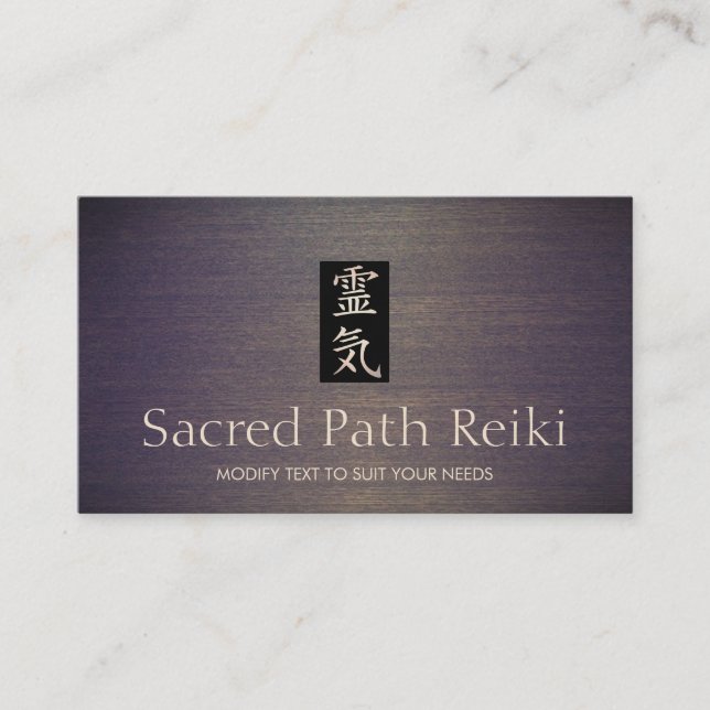 Tarjeta De Visita Símbolo Reiki Master Gold Hanko Madera (Anverso)