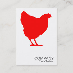 Tarjeta De Visita Símbolo rojo 02 de la gallina - blanco