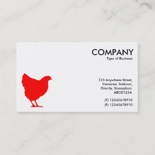 Tarjeta De Visita Símbolo rojo de hen - blanco (cáscara de huevo)