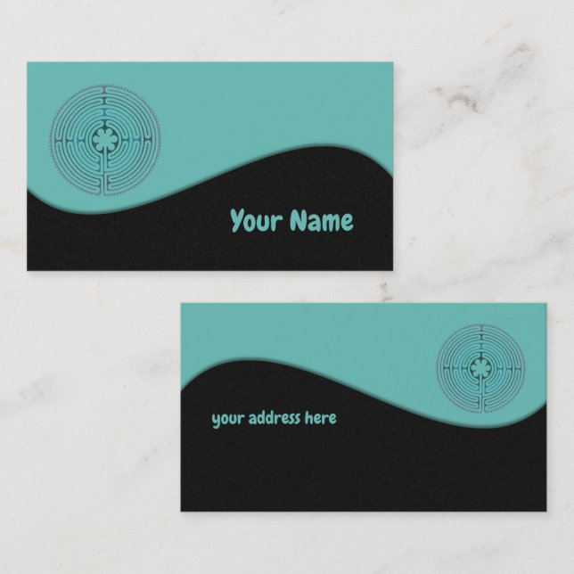 Tarjeta De Visita Símbolo sagrado de geometría - Laberinto de Chartr (Anverso / Reverso)