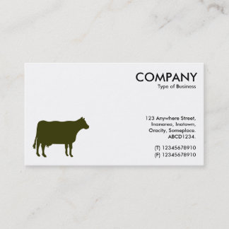 Tarjeta De Visita Símbolo verde vergonzoso de la vaca - blanco