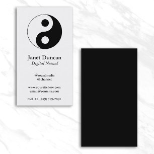 Tarjeta De Visita Símbolo Yin y Yang blanco y negro