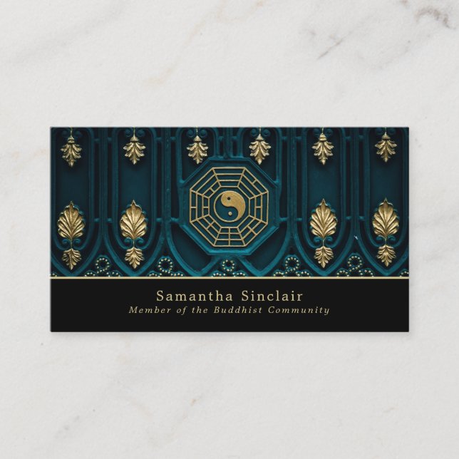 Tarjeta De Visita Símbolo yin y yang, budismo, budista (Anverso)