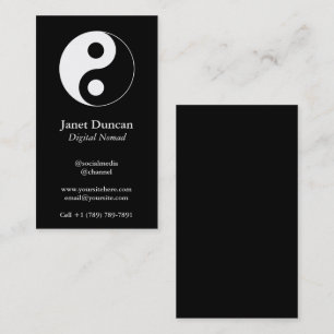 Tarjeta De Visita Símbolo Yin y Yang en Blanco y Negro
