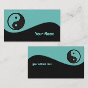 Tarjeta De Visita Símbolo Yin Yang - diseño de tatuajes sólidos