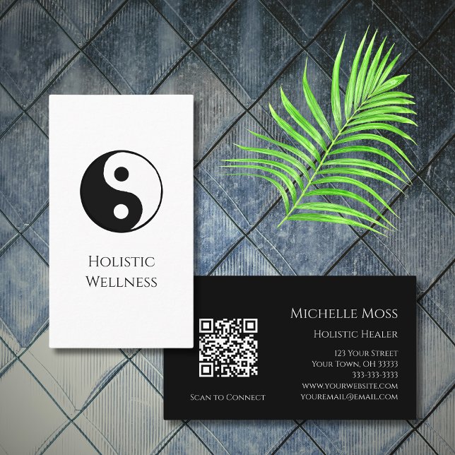 Tarjeta De Visita Símbolo Yin Yang simple Wellness holístico código  (Subido por el creador)