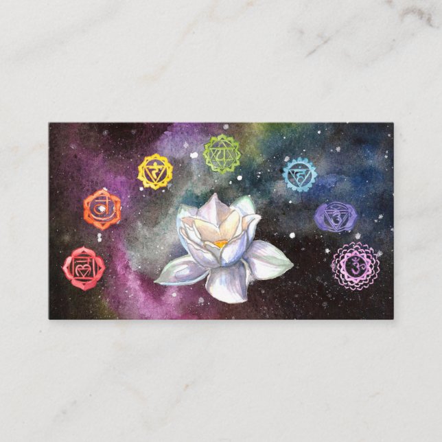 Tarjeta De Visita *~* Símbolos cósmicos Lotus Celestiales Chakra Cos (Anverso)