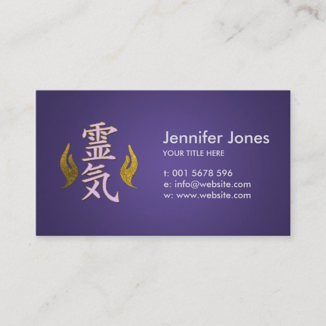 Tarjeta De Visita Símbolos curativos de Reiki (Anverso)