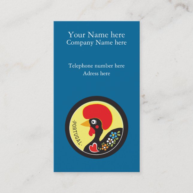 Tarjeta De Visita Símbolos de Portugal - Galo de Barcelos (Anverso)