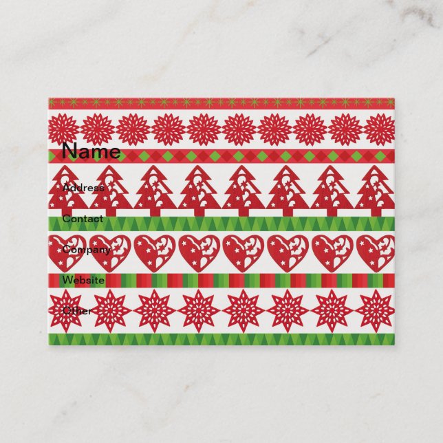 Tarjeta De Visita Símbolos navidades (Anverso)