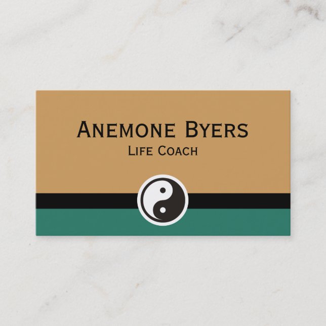 Tarjeta De Visita Símbolos simples - Yin & Yang + tu texto e ideas (Anverso)