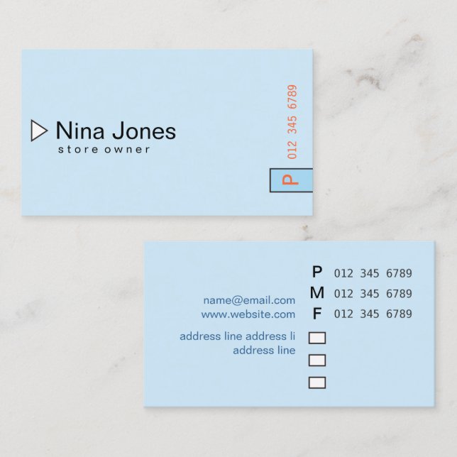 Tarjeta De Visita simple #08 (Anverso / Reverso)