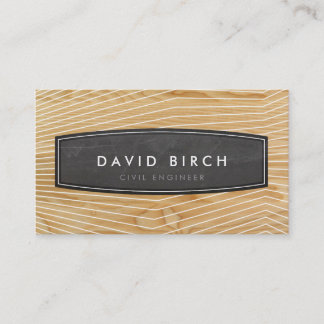 Tarjeta De Visita SIMPLE apariencia masculina de madera de insignia 