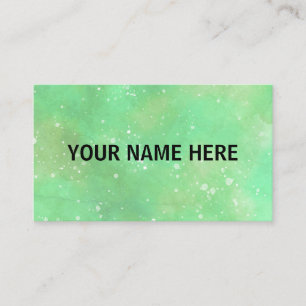 Tarjeta De Visita simple azul verde acuarela script moderno negocio