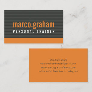 Tarjeta De Visita SIMPLE BANDA MODERNA naranja masculino audaz