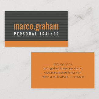 Tarjeta De Visita SIMPLE BANDA MODERNA naranja masculino audaz