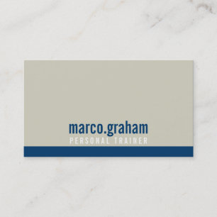 Tarjeta De Visita SIMPLE BANDA MODERNA taupe masculino liso azul mar