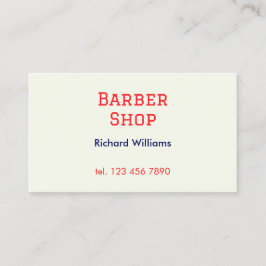 Tarjeta De Visita Simple Barber Shop Hairstylista