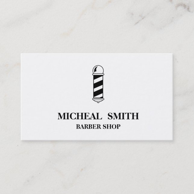 Tarjeta De Visita Simple Barbería Minimalista (Anverso)