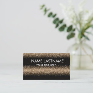 Tarjeta De Visita Simple Básico Minimal negro y brillo Blanco