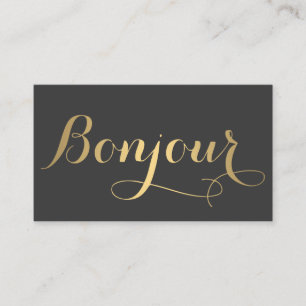 Tarjeta de visita simple Big Gold Bonjour II
