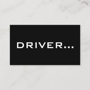 Tarjeta De Visita Simple Black Business Card White Text - DRIVER