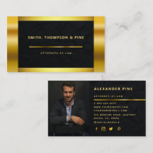 Simple Black Gold Professional Photo Law
