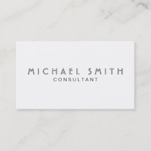 Tarjeta De Visita Simple blanco llano moderno elegante profesional