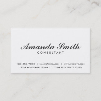 Tarjeta De Visita Simple blanco moderno llano profesional elegante