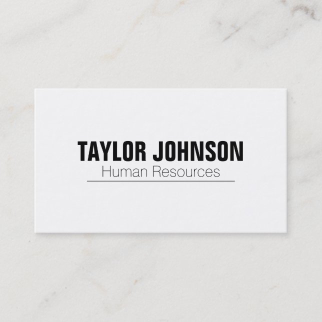 Tarjeta De Visita Simple | Blanco/negro (Anverso)