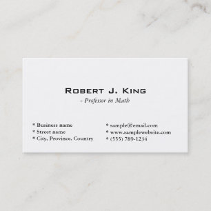Tarjeta De Visita simple, blanco simple