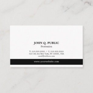 Tarjeta De Visita Simple blanco y negro elegante profesional moderno