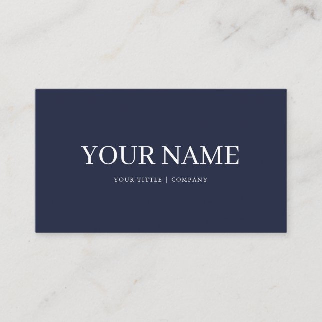 Tarjeta de visita simple Boho Personalizado Navy B (Anverso)