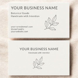 Tarjeta De Visita  Simple Botanical Neutral Minimalist Small