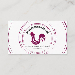 Tarjeta De Visita Simple Burgundy White Chicken QR Code