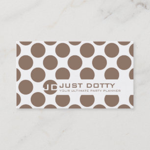 Tarjeta De Visita SIMPLE CARTA negrita polka puntos mocha marrón