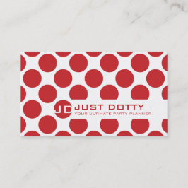 Tarjeta De Visita SIMPLE CARTA negrita polka puntos rojo brillante r