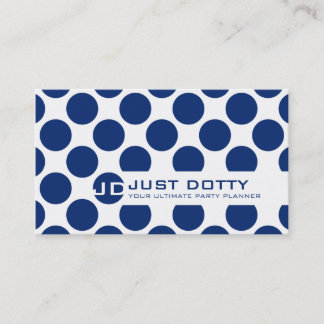 Tarjeta De Visita SIMPLE CARTA polka negrita puntos azul marino oscu