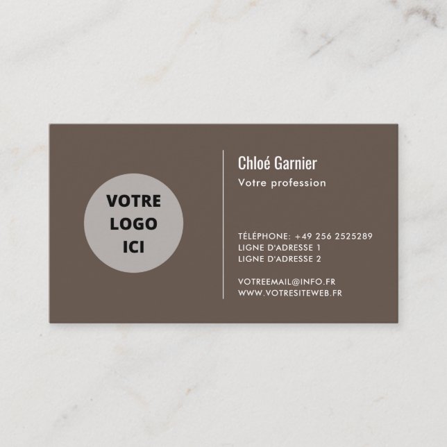 Tarjeta De Visita Simple Carte de visite (Anverso)