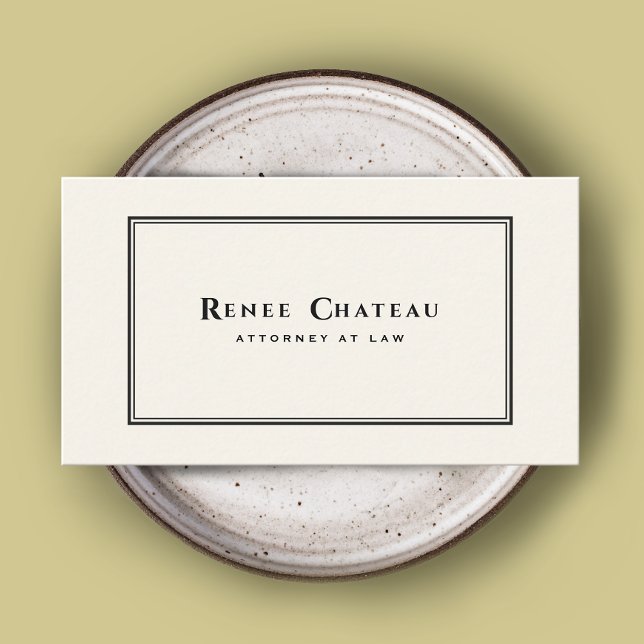Tarjeta De Visita Simple clásico elegante abogado marfileño blanco (Subido por el creador)