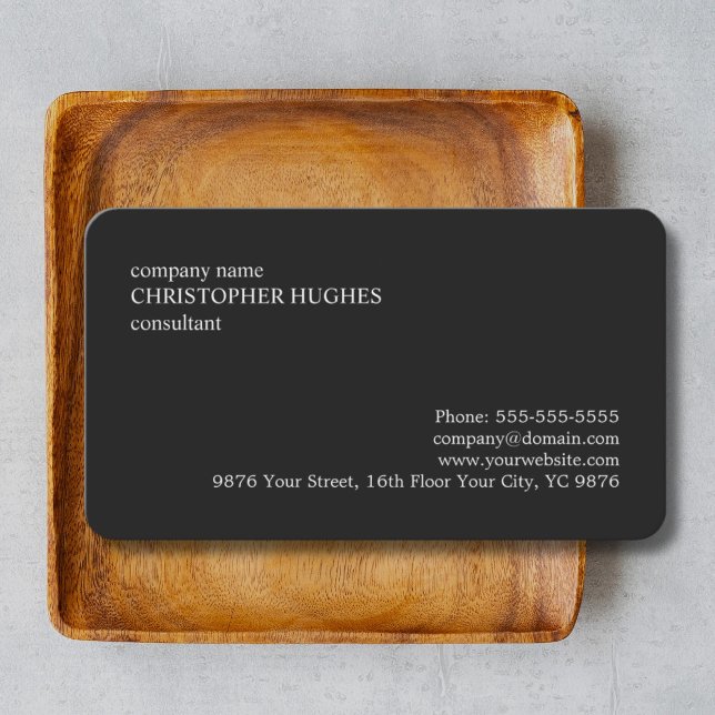 Tarjeta De Visita Simple Classic Elegante Consultor en blanco y negr (Subido por el creador)