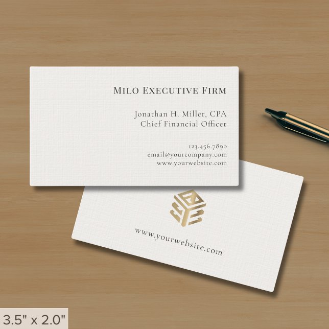 Tarjeta De Visita Simple Classic Professional Linen (Subido por el creador)